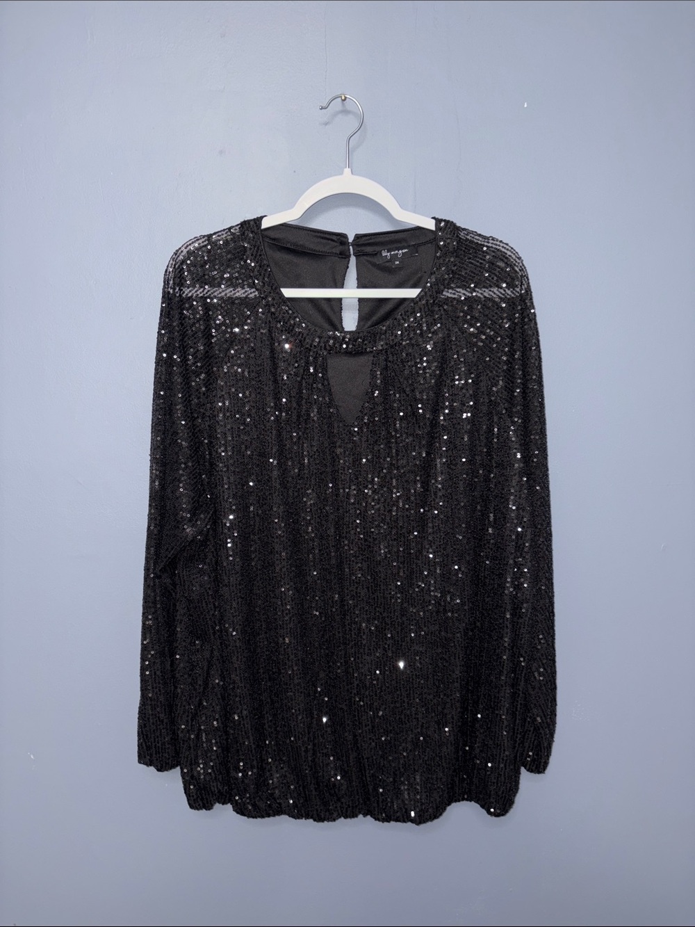 Lily Morgan • Black Sequin Blouse (NWT)